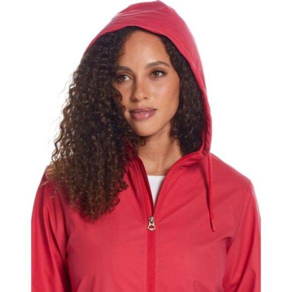 WP Weatherproof Women's XXL Casual Lightweight Hooded Rain Jacket Rococco Red - Picture 2 of 3